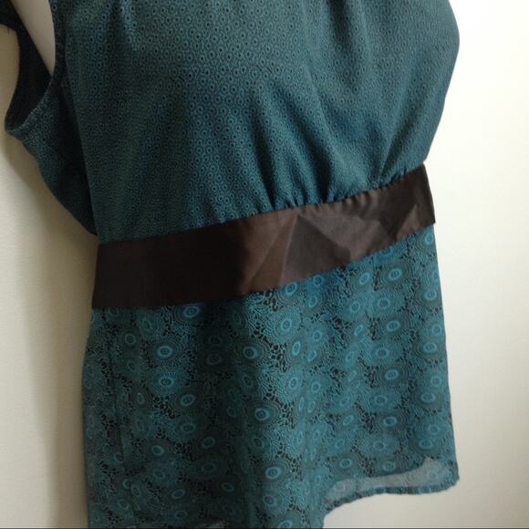 Apt. 9 Cap Sleeve Career Casual Sheer Overlay Top Y2K Style - Picture 3 of 8